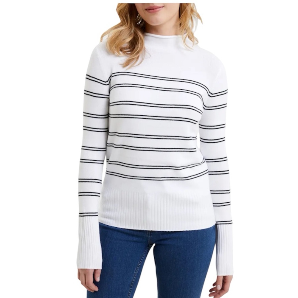 French Connection Babysoft Stripe Funnel Neck Sweater